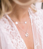 Tocona Multilayer Crystal Rose Pendant Necklace Women Gold Moon Star Horn Crescent Choker Necklaces Jewelry
