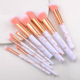 FLD 10 / 8 Pcs Professional Makeup Brush Set Tools Powder Foundation Eyeshadow Lip Eyeliner Blush Marble Face Makeup Brushes