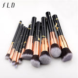 FLD 10 / 8 Pcs Professional Makeup Brush Set Tools Powder Foundation Eyeshadow Lip Eyeliner Blush Marble Face Makeup Brushes