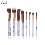 FLD 10 / 8 Pcs Professional Makeup Brush Set Tools Powder Foundation Eyeshadow Lip Eyeliner Blush Marble Face Makeup Brushes