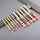FLD 10 / 8 Pcs Professional Makeup Brush Set Tools Powder Foundation Eyeshadow Lip Eyeliner Blush Marble Face Makeup Brushes