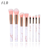 FLD 10 / 8 Pcs Professional Makeup Brush Set Tools Powder Foundation Eyeshadow Lip Eyeliner Blush Marble Face Makeup Brushes