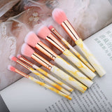 FLD 10 / 8 Pcs Professional Makeup Brush Set Tools Powder Foundation Eyeshadow Lip Eyeliner Blush Marble Face Makeup Brushes