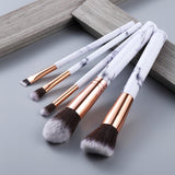 FLD 10 / 8 Pcs Professional Makeup Brush Set Tools Powder Foundation Eyeshadow Lip Eyeliner Blush Marble Face Makeup Brushes