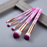 FLD 10 / 8 Pcs Professional Makeup Brush Set Tools Powder Foundation Eyeshadow Lip Eyeliner Blush Marble Face Makeup Brushes