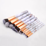 FLD 10 / 8 Pcs Professional Makeup Brush Set Tools Powder Foundation Eyeshadow Lip Eyeliner Blush Marble Face Makeup Brushes