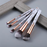 FLD 10 / 8 Pcs Professional Makeup Brush Set Tools Powder Foundation Eyeshadow Lip Eyeliner Blush Marble Face Makeup Brushes
