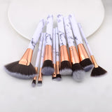 FLD 10 / 8 Pcs Professional Makeup Brush Set Tools Powder Foundation Eyeshadow Lip Eyeliner Blush Marble Face Makeup Brushes