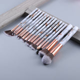 FLD 10 / 8 Pcs Professional Makeup Brush Set Tools Powder Foundation Eyeshadow Lip Eyeliner Blush Marble Face Makeup Brushes