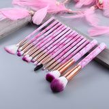 FLD 10 / 8 Pcs Professional Makeup Brush Set Tools Powder Foundation Eyeshadow Lip Eyeliner Blush Marble Face Makeup Brushes