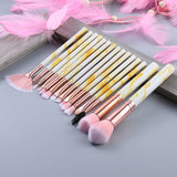 FLD 10 / 8 Pcs Professional Makeup Brush Set Tools Powder Foundation Eyeshadow Lip Eyeliner Blush Marble Face Makeup Brushes