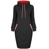 Dress Women Autumn Winter Sweatshirt Dress 6 Colors Slim Long Sleeves Turtleneck Drawstring Harajuku Hoodies Moletom Feminino Ez