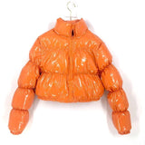 AtxyxtA Puffer Jacket  Cropped Parka Bubble Coat Winter Women New Fashion Clothing Black Red Purple Pink Green Blue Silver XXL