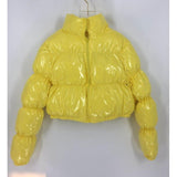 AtxyxtA Puffer Jacket  Cropped Parka Bubble Coat Winter Women New Fashion Clothing Black Red Purple Pink Green Blue Silver XXL