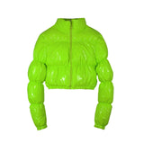 AtxyxtA Puffer Jacket  Cropped Parka Bubble Coat Winter Women New Fashion Clothing Black Red Purple Pink Green Blue Silver XXL