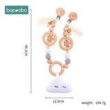 Baby Toy Wooden Pram Clip Baby Mobile Pram Personalize Silicone Bead Pacifier Chain Chewable Silicone Rattle Baby Wooden Teether