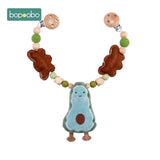 Baby Toy Wooden Pram Clip Baby Mobile Pram Personalize Silicone Bead Pacifier Chain Chewable Silicone Rattle Baby Wooden Teether