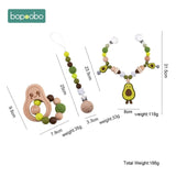 Baby Toy Wooden Pram Clip Baby Mobile Pram Personalize Silicone Bead Pacifier Chain Chewable Silicone Rattle Baby Wooden Teether