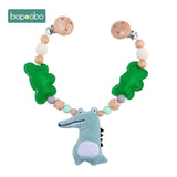 Baby Toy Wooden Pram Clip Baby Mobile Pram Personalize Silicone Bead Pacifier Chain Chewable Silicone Rattle Baby Wooden Teether
