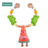 Baby Toy Wooden Pram Clip Baby Mobile Pram Personalize Silicone Bead Pacifier Chain Chewable Silicone Rattle Baby Wooden Teether