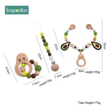 Baby Toy Wooden Pram Clip Baby Mobile Pram Personalize Silicone Bead Pacifier Chain Chewable Silicone Rattle Baby Wooden Teether