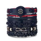 IFMIA Vintage Leaf Feather Multilayer Leather Bracelet Men Fashion Braided Handmade Star Rope Wrap Bracelets & Bangles Male Gift