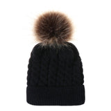 Winter Hats For Kid Knit Beanie Baby Hat 2020 Children Fur Pom Pom Hats For Girls Boys Warm Cap