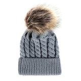Winter Hats For Kid Knit Beanie Baby Hat 2020 Children Fur Pom Pom Hats For Girls Boys Warm Cap