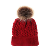 Winter Hats For Kid Knit Beanie Baby Hat 2020 Children Fur Pom Pom Hats For Girls Boys Warm Cap