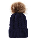 Winter Hats For Kid Knit Beanie Baby Hat 2020 Children Fur Pom Pom Hats For Girls Boys Warm Cap