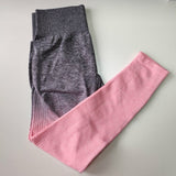 Nepoagym Women Ombre Seamless Leggings In TEAL High Waisted Yoga Pants Training Tights Gym Fitness Leggings
