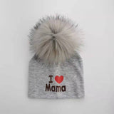 girl newborn cotton hats baby pom pom photo props i love mama papa children's kids hat  boy toddler girl cap bonnet infant hats