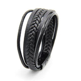 Wholesale Price Classic Genuine Leather Bracelet For Men Hand Charm Jewelry Multilayer male bracelet Handmade Gift For Cool Boys