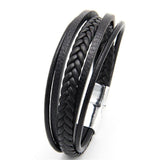 Wholesale Price Classic Genuine Leather Bracelet For Men Hand Charm Jewelry Multilayer male bracelet Handmade Gift For Cool Boys
