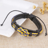 Wholesale Price Classic Genuine Leather Bracelet For Men Hand Charm Jewelry Multilayer male bracelet Handmade Gift For Cool Boys