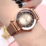 Luxury Fashion Women Watch Geometric Roman Numeral Quartz Ladies watch Magnet Buckle Mesh Strap WristWatch Gold Reloj Mujer