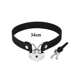 Harajuku Chocker Sexy Heart Lock Key Rivets Black Goth Punk Chokers Gothic Choker Necklace for Women Hip Hop Bondage Cosplay