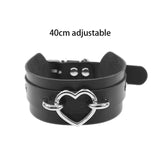 Harajuku Chocker Sexy Heart Lock Key Rivets Black Goth Punk Chokers Gothic Choker Necklace for Women Hip Hop Bondage Cosplay