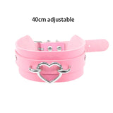 Harajuku Chocker Sexy Heart Lock Key Rivets Black Goth Punk Chokers Gothic Choker Necklace for Women Hip Hop Bondage Cosplay