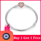 CHIELOYS High Quality Authentic Silver Color Snake Chain Fine Bracelet Fit European Charm Bracelet for Women DIY Jewelry Making