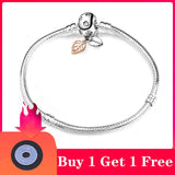 CHIELOYS High Quality Authentic Silver Color Snake Chain Fine Bracelet Fit European Charm Bracelet for Women DIY Jewelry Making