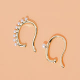 Women Elegant White/Black Simulated Pearls Statement Earrings Big Small Circle Round Metal Gold Hoop Earrings Nightclub Jewelry