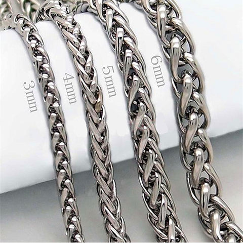 HNSP 316L Stainless Steel Twist Neck Chain Necklace For Men Male Boy Gift Wholesale