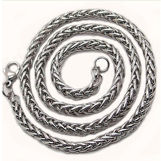 HNSP 316L Stainless Steel Twist Neck Chain Necklace For Men Male Boy Gift Wholesale