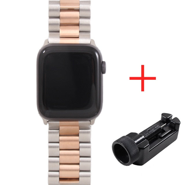 Band For Apple Watch 6 5 4 3 2 44mm 40mm 42mm 38mm Metal Stainless Steel Watchband Bracelet Strap for iWatch Series Accessories