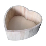 Baby Photography Props Vintage Wooden Basin Full Moon Heart Shape Box Newborn Infants Photo Posing Shooting Accessories
