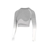 Women Sports Wear Seamless Gym Clothing Long Sleeve Yoga Set Women Ombre Legging Set High Waisted Gym Wear Tight Work out Suit