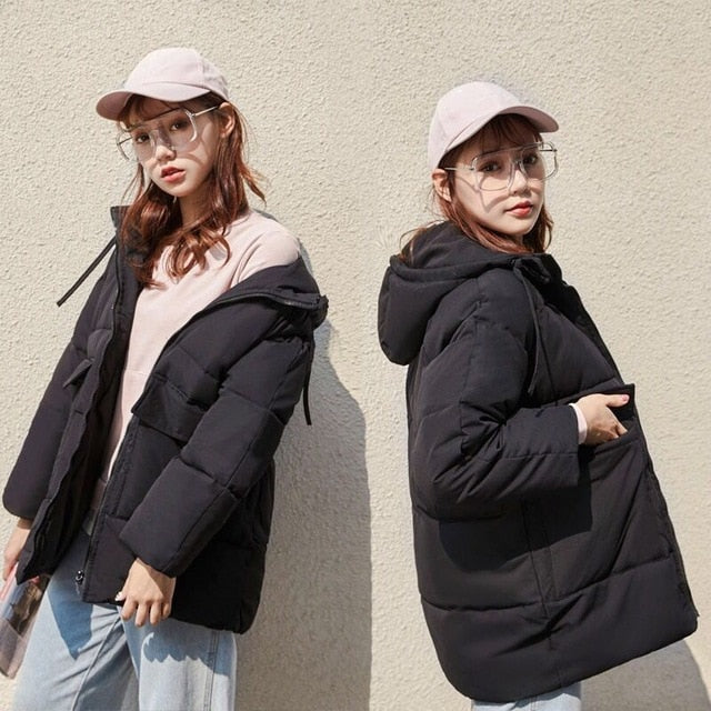 2020 Autumn Winter Cotton Parkas Oversized Coats and Jackets Womens Outerwear Hooded Puffer Jacket