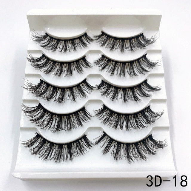 Mink Eyelashes 5 Pairs 3D mink Lashes Handmade Natural False eyelashes Eyelash Extension Beauty Makeup False eye lashes Extended