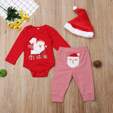 Lovely Kids Baby Girl Boy My First Christmas Letter Romper Pant Hat Outfits Xmas Set Autumn Clothing